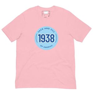 เสื้อยืดคอกลมสีฟ้าลายกราฟิกสีชมพู ยูนิเซ็กซ์ ผ้าฝ้ายนุ่ม แขนสั้น สวมใส่สบายๆ แฟชั่นลำลอง สตรีทแวร์ - Product Image 1