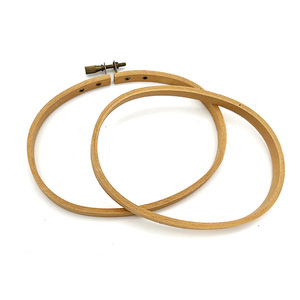 PLOMA Natural Wood Color Embroidery Hoop Bulk Pack Oval Simple Durable Convenient Hand <b>Sewing</b> Accessory Multi Size Available - Product Image 4