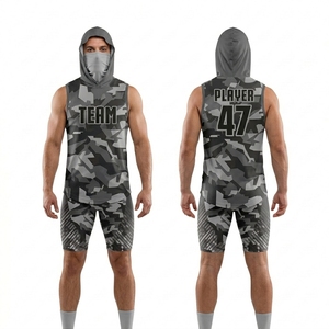 7v7 Flag Football <b>Compression</b> Uniforms Adult Sleeveless Hoodie Team Name Player Name Customization Four-Way Stretch Eco Friendly - Product Image 2