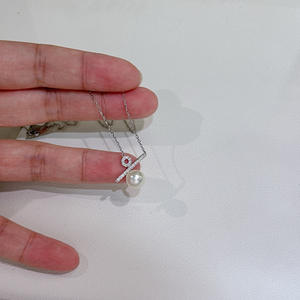 Collar de Perlas de Agua de Mar de Alta Gama en Plata S925 para Mujer, Diseño Exclusivo con Símbolo de Porcentaje, Cadena para Clavícula, Elegante y de Alta Gama - Product Image 1