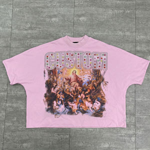 T-shirts Homme Col Montant Double Couche Coupe Boxy Oversize Personnalisés Imprimés DTG en Tissu Épais 2026 – Service ODM - Product Image 3