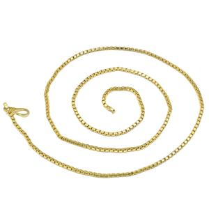 Collar de Cadena Estilo Caja de Latón Chapado en Oro Micro de 14K, 18K, 24K al por Mayor para Mujer, Diseño Moderno y a la Moda - Product Image 3