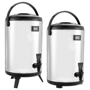 Dispenser di Bevande Isolato da 5L in Acciaio Inox, Erogatore Termico con Display della Temperatura, Materiale PC, Refrigerazione a Ghiaccio - Product Image 1