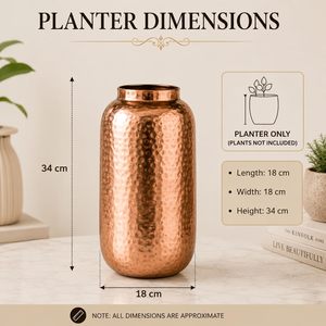 <b>Flower</b> Vase for Fresh & <b>Artificial</b> <b>Flowers</b> Copper Color Display <b>Flower</b> Vase Top Trending Decorative Floor Table Decor Available - Product Image 2