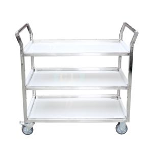 عربة طعام من الفولاذ المقاوم للصدأ 304 مع عجلات، عربة تخزين بطبقتين للمطاعم - Product Image 1