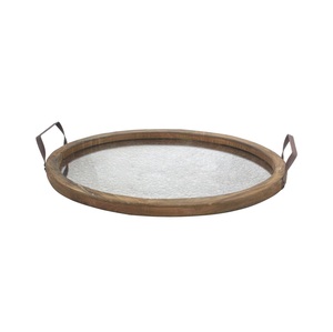 Magnifique plateau de service en bois naturel, organisateur de table fait main, plateau de petit-déjeuner, décoration de cuisine et de maison, cadeau - Product Image 1