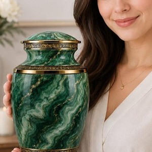 Custom Marble Aluminum Cremation Urn Engraved Memorial Keepsake <b>Casket</b> <b>for</b> Adult <b>Ashes</b> Custom Commemoration Uzair Handicrafts - Product Image 1