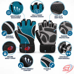 <b>Men</b>’s Workout Weightlifting <b>Gloves</b> Custom Breathable Grip Palm Fitness <b>Gloves</b> - Product Image 5