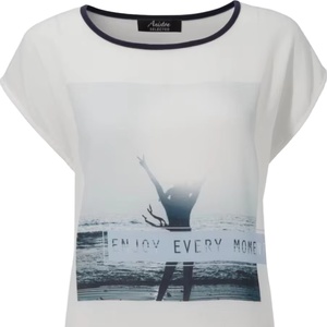 AOP เสื้อยืด100% แขนสั้นลำลองสำหรับผู้หญิง, ผ้าฝ้ายถักสีดำเสื้อกันลื่นปักลายเป็นมิตรกับสิ่งแวดล้อม - Product Image 2