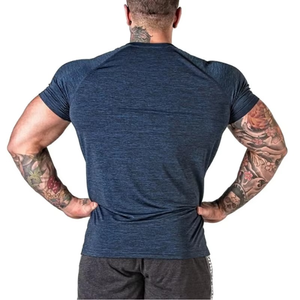 Men's Summer Casual Wear Woven Short Sleeve Breathable Compression T-Shirts Performance Fit <b>Athletic</b> OEM Slim Fit Shirt - Product Image 2