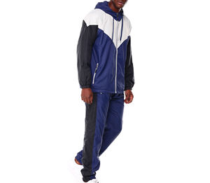 Chaqueta Cortavientos con Capucha para Hombre, Diseño con Bloques de Color, Cierre Frontal con Cremallera, Estilo Deportivo, Ligera, de Poliéster, para Primavera - Product Image 2