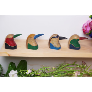 Hand-Carved Wooden Animal Bird Figurines Eco-friendly Durable Mid Century Modern Outdoor Use Decorative Multi-piece Package - Product Image 1