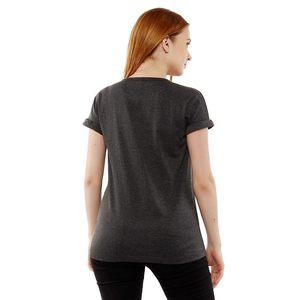 Camiseta de maternidad para mujer, estampado de bebé de dibujos animados, corte holgado, cuello redondo, manga corta, informal, camiseta de algodón gris - Product Image 3