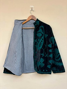 Veste en velours Suzani brodée à la main, en coton, réversible, pour l'hiver, style ethnique, idéale pour les festivals - Vente chaude - Product Image 4