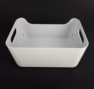 Panier de rangement rectangulaire en plastique PP avec couvercle Boîte de rangement de bureau pour l'organisation de collations pour les armoires de salle de bain de cuisine de bureau - Product Image 2