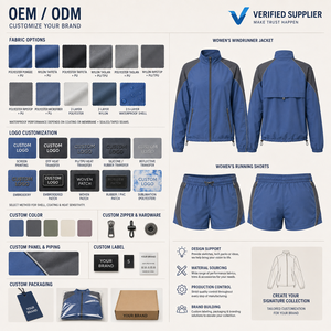 Ensemble veste et short de sport pour femme sur mesure, coupe ample, en tissu Ripstop, style streetwear, logo brodé, fournisseur OEM - Product Image 6