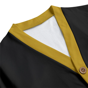 เสื้อคาร์ดิแกนไหมพรมคอวีลายอาร์ไกล์ รุ่นอัลฟ่า ลักซ์ สีดำทอง พรีเมียม สำหรับฤดูหนาว แบบยูนิเซ็กซ์ สวมใส่สบาย ปิดด้วยกระดุมแบบปกปิด - Product Image 5