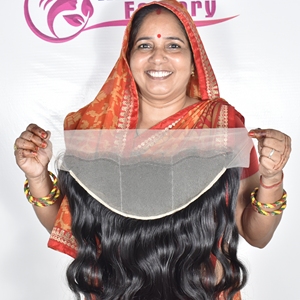 ผลิตภัณฑ์ธรรมชาติคุณภาพดีที่สุด 100% ผมแท้แบบ Frontal 13*6 ลอน Bodywave เนื้อนุ่มลื่น ติดทนนาน สำหรับต่อผมมนุษย์ - Product Image 1