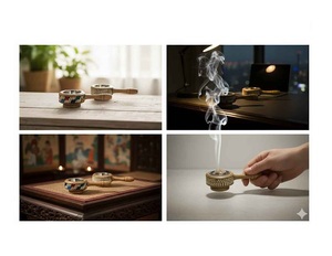 Brûleur d'encens artisanal en bambou écologique, porte-bakhoor arabe, diffuseur d'agarwood et d'oud pour usage domestique religieux - Product Image 4