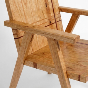 Silla de Playa de Madera Estilo Moderno de Mediados de Siglo, Respaldo Sólido, Patas Cónicas, Muebles de Exterior Duraderos para Uso en Pisos Duros, Jardín, Piscina - Product Image 2