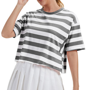 Camisetas de Algodón Personalizadas al por Mayor para Mujer, Tallas Grandes, Primavera 2025, Ropa de Mujer, Camisetas Cortas Lisas - Product Image 5