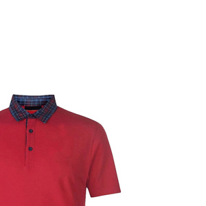 Polo de Manga Corta Rojo para Hombre, de Algodón Piqué, con Cuello a Cuadros, Estilo Casual, Corte Regular, Tejido de Punto - Product Image 6