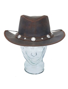 Chapeaux de cowboy en cuir unisexe super doux, design populaire, activités de plein air, voyages, fêtes, pêche, sports, affaires, broderie 3D, OEM - Product Image 3