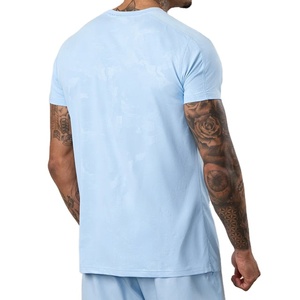 T-shirt compressé 100 % coton, jersey sportif, coupe classique, col extensible, respirant, écologique - Product Image 4