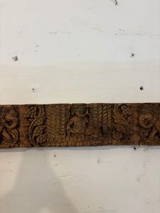 Vintage Teak Wood <b>Panel</b> Midcentury Modern Fine Embossed Carving Home Office Wall Hanging Outdoor Living Room Dining Furniture - Product Image 5