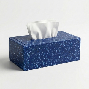 Cubierta Moderna para Caja de Pañuelos con Diseño Abstracto Verde Marmoleado, Porta Servilletas Rectangular, Decoración para el Hogar, Accesorio de Escritorio Ecológico - Product Image 1