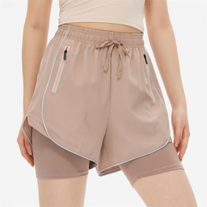 Women's Yoga Sport High Waist Regular Fit Hot Shorts Solid Breathable Eco-Friendly Nylon Spandex for Wash Quick Dry Shorts - Product Image 6