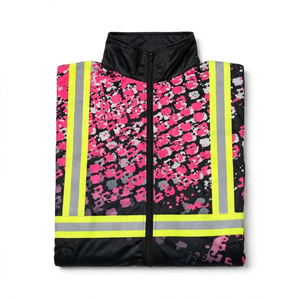 Veste de sécurité haute visibilité personnalisée en polyester respirant avec bande réfléchissante, manches longues, fermeture éclair intégrale, pour le travail et l'exploitation minière - Product Image 6