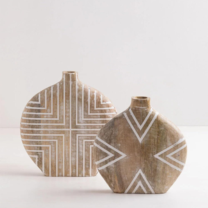 Vase à fleurs en bois sculpté artisanal pour la décoration de la maison, pot décoratif en bois de manguier pour centre de table artistique - Product Image 6