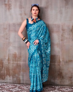 Indian Traditional Casual Satin <b>Silk</b> Saree in Printed for Daily Wear and Festive Function for Women Comfortable Fancy Outfit - Product Image 1