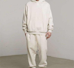 Ensemble de survêtement décontracté d'hiver avec logo personnalisé, pantalon de jogging droit et sweat à capuche, coupe-vent respirant uni pour la course - Product Image 3