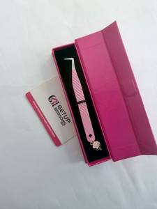 Pince à épiler pour cils GETUP BROSONS en acier inoxydable, pointe lisse, précision, emballage boîte rose GBI-EET-270932347 10mm - Product Image 1