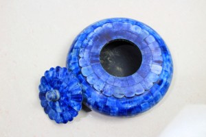 Boîte de rangement pour tabac en os bleu incrusté, artisanale, pot décoratif en os incrusté, conteneur de luxe pour la décoration intérieure - Product Image 3