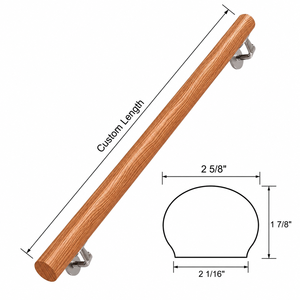 Wooden Round Handrail <b>Wall</b> <b>Mounted</b> Stair <b>Railings</b> For Indoor Outdoor Staircase Safety Support - Product Image 4