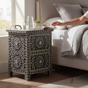 Console de sol sur mesure Royal Belladec, style moderne unique, incrustation en os, écologique, meuble décoratif artisanal - Product Image 2