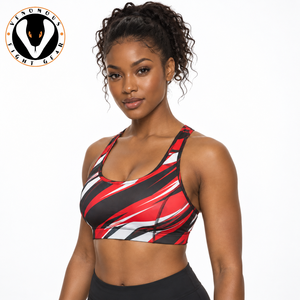 Premium High Support Racerback Sports <b>Bra</b> Breathable Fabric Front Logo-Flexible Movement Reliable Support <b>for</b> Women's Fitness - Product Image 4