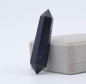 Hot Selling Big Size <b>Crystal</b> Tower Natural Blue Goldstone Double Terminated <b>Crystal</b> Points - Product Image 1