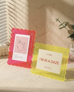 Clear Acrylic Shatterproof Waterproof Rectangle <b>Photo</b> <b>Frame</b> <b>4</b>-Color UV Printing Free Standing Horizontal Tabletop Display Modern - Product Image 4