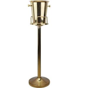 Elegant Round Metal Ice Bucket <b>Stand</b> With Rust Resistant Finish Party Cooler Holder ice Bucket - Product Image 1