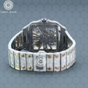 Reloj de Diamantes de Lujo para Mujer Charm_Jewels, Caja Rectangular de Acero Inoxidable de 38 mm, Movimiento Mecánico Analógico, Esfera de Cristal de Zafiro - Product Image 4
