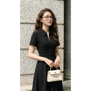 Servicio OEM ODM, Fabricación en Vietnam, Vestido Elegante de Oficina, Transpirable, Cómodo, Entrega Rápida, Vestido Casual para Mujer - Product Image 1