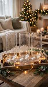 Modern Transparent Glass <b>Textured</b> Table <b>Vase</b> Decorative Centerpiece for Home Wedding Dining Room - Product Image 3