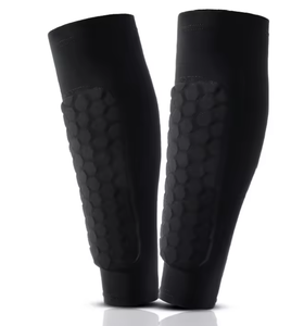 Manchon de compression unisexe en mélange de spandex flexible, antidérapant, avec coussinet hexagonal, respirant, à enfiler, pour le soutien des jambes et le soulagement des gonflements et entorses - Product Image 4