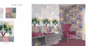 กระเบื้องเซรามิกเคลือบเงาสีสันสดใสขนาด 300x300 มม. สำหรับตกแต่งภายในห้องน้ำ ลายดอกไม้ รุ่น Piazza Olympia - Product Image 4