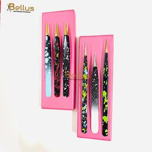New Arrival Colorful Golden Tip Eyelash Extension Tweezers Stainless Steel Lash Tool OEM ODM Custom Logo - Product Image 5