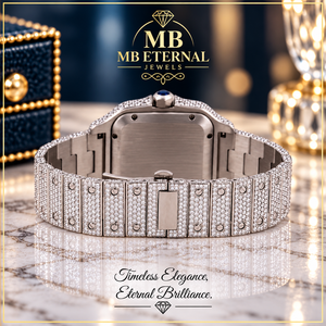 นาฬิกาเพชร MB ETERNAL JEWELS ตัวเรือนสแตนเลสทรงเหลี่ยม หน้าปัดอนาล็อกควอตซ์ ขนาด 36 มม. สายแบบ Deployment Clasp นาฬิกาหรู - Product Image 4